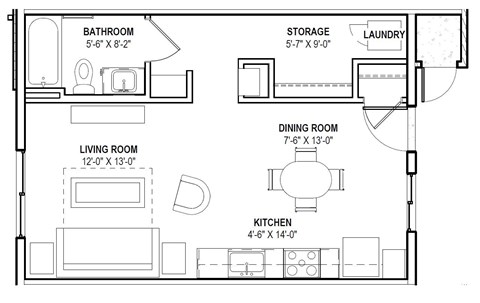S1 - Studio Floor Plan at The 89 on Hayden, Scottsdale, 85257  